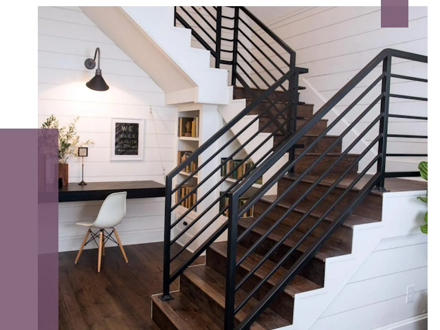 Перила для лестницы в доме в Краснотурьинске от 7709 руб. — ПРОЛЁТ-Кту