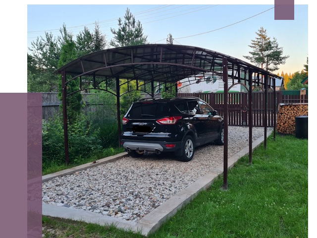 Навесы для автомобиля в Краснотурьинске от 13663 руб.  | ПРОЛЁТ-Кту
