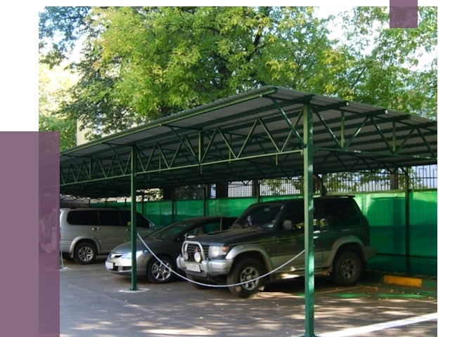 Навесы для парковки в Краснотурьинске от 83469 руб. заказать | ПРОЛЁТ-Кту