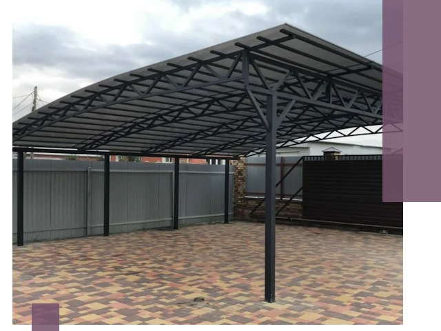 Металлические навесы под ключ в Краснотурьинске — изготовление и монтаж