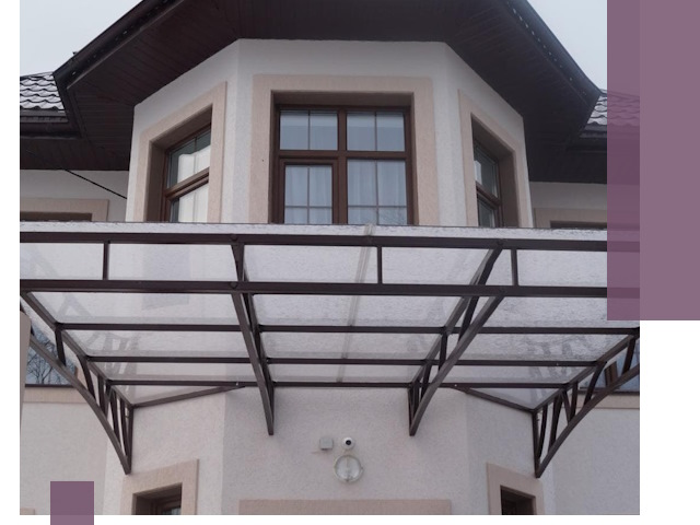 Козырьки из поликарбоната под ключ в Краснотурьинске