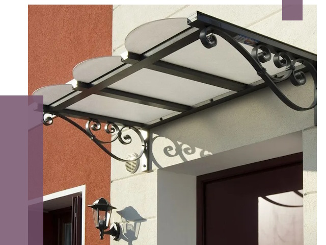 Односкатные козырьки в Краснотурьинске от 8719 руб.  | ПРОЛЁТ-Кту