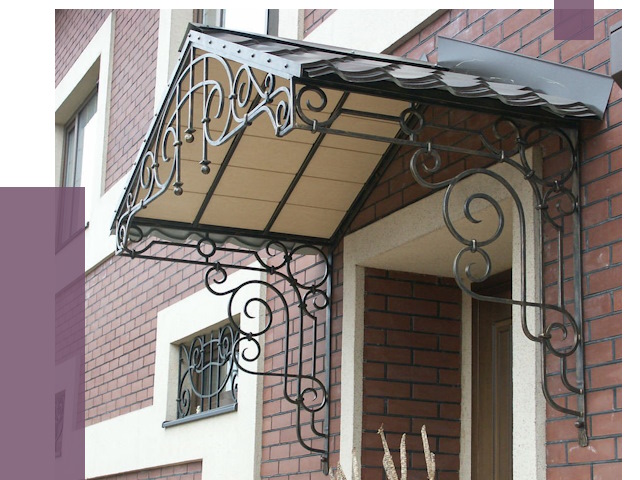 Двускатные козырьки в Краснотурьинске под ключ от 13291 руб.