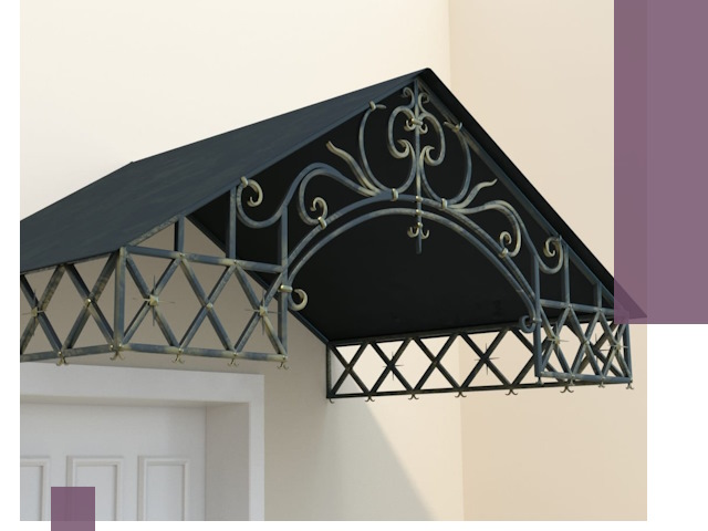 Двускатные металлические козырьки под ключ в Краснотурьинске