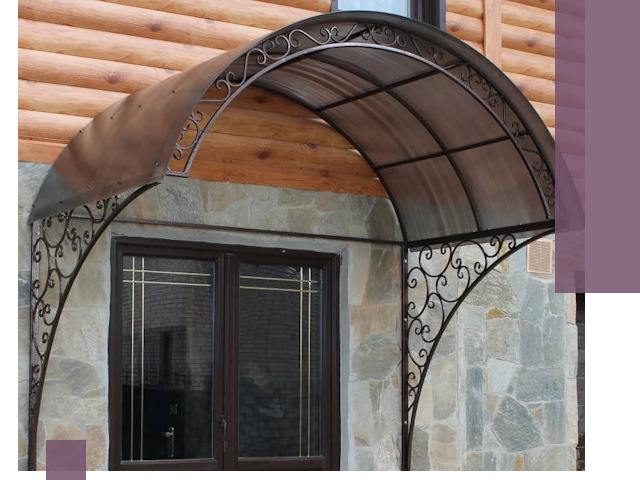 Арочные козырьки под ключ в Краснотурьинске: изготовление и монтаж